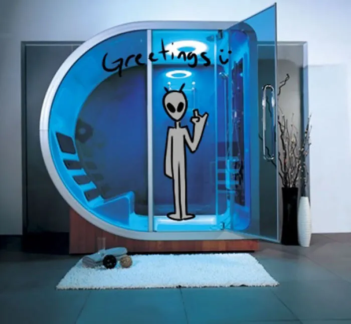Artist Shows How Ridiculous Rich People's Showers Are By Doodling On Them