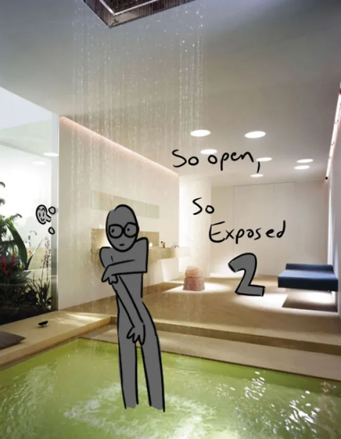 Artist Shows How Ridiculous Rich People's Showers Are By Doodling On Them