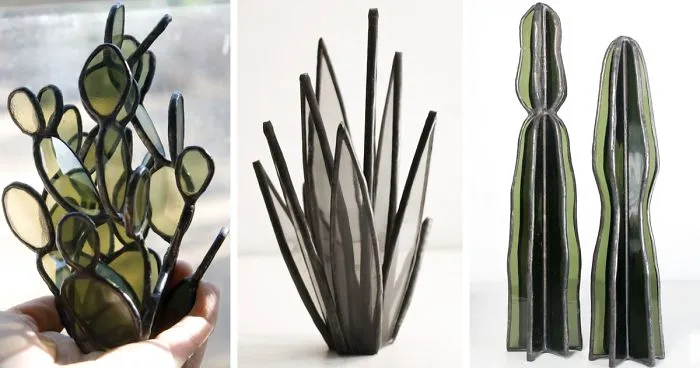 Stained Glass Succulents By Lesley Green