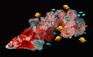 Hyperrealistic Paintings Of Fish Merged With Their Surroundings By Lisa Ericson