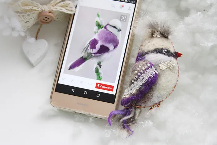 I Use Pictures Of Actual Birds To Felt Brooches With Character