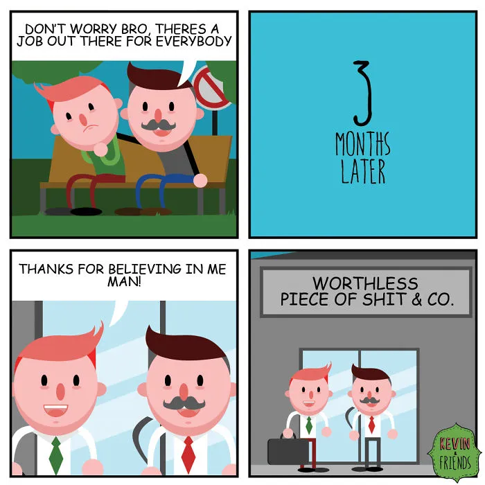 15 Dark Comics About A Horrible Optimist Kevin