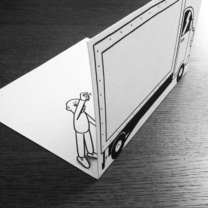 Illustrator Uses Clever 3D Tricks To Bring His Cartoons To Life