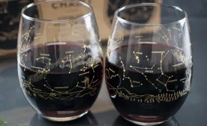 These Wine Glasses Show The Constellations In The Night Sky In Winter & Summer