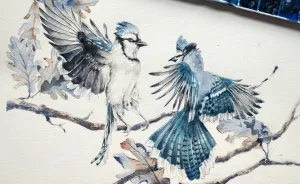 Watercolor Birds To Celebrate My First Anniversary Of Painting With Watercolor