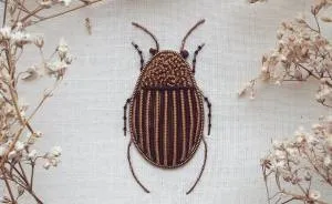 I Create Embroidered Art Inspired By Entomology And Botanical Illustrations