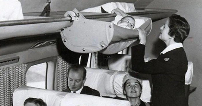 1950s Photos Reveal How Babies Traveled On Airplanes In The Past