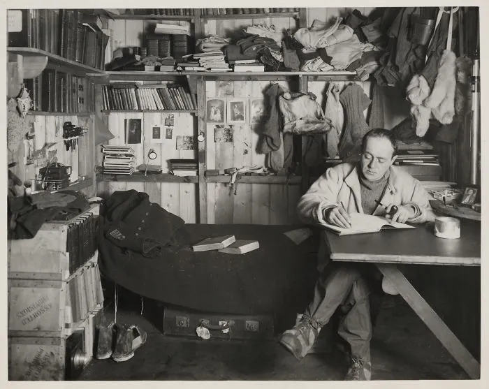 Capt. Scott Writing His Diary