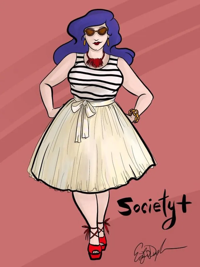 I Create Plus Size Fashion Illustrations