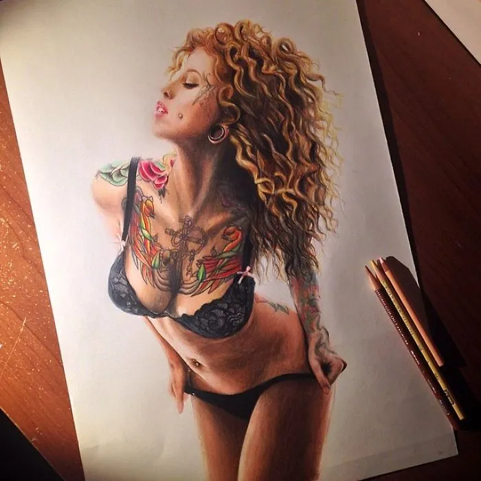 I Create Colorful Photorealistic Drawings With Colored Pencils
