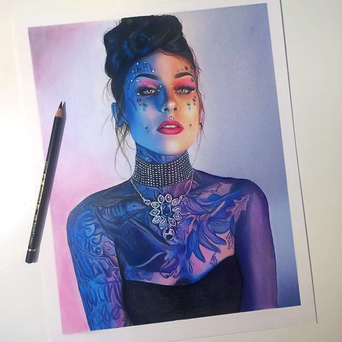 I Create Colorful Photorealistic Drawings With Colored Pencils