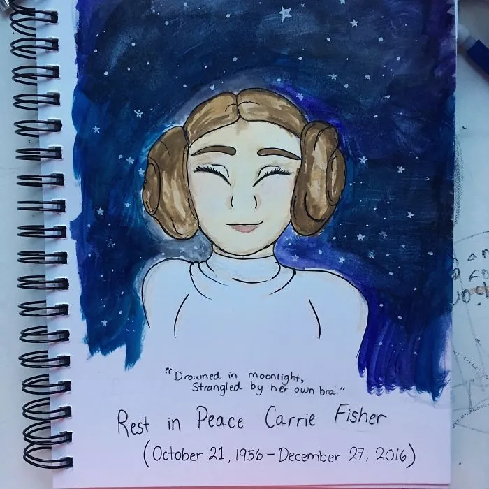 290 Touching Tributes To Late Carrie Fisher By Artists Around The World