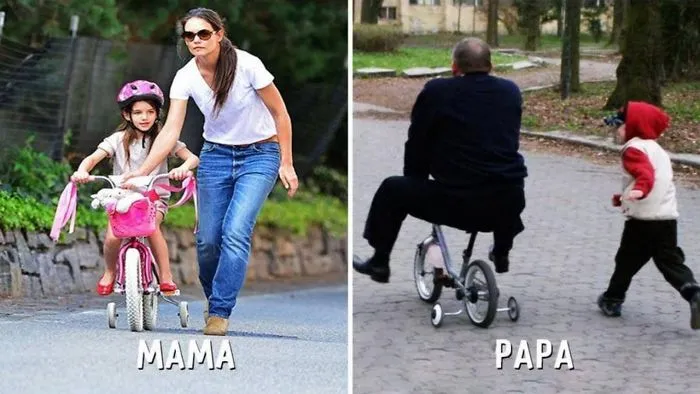 Watch 15 Funny Kids Photos Shows How Mother & Father Treat Child’s  Mom Vs Dad