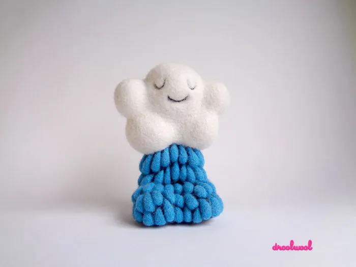 It Took Me 82 Felted Rain Drops To Make This Art Toy Legs...