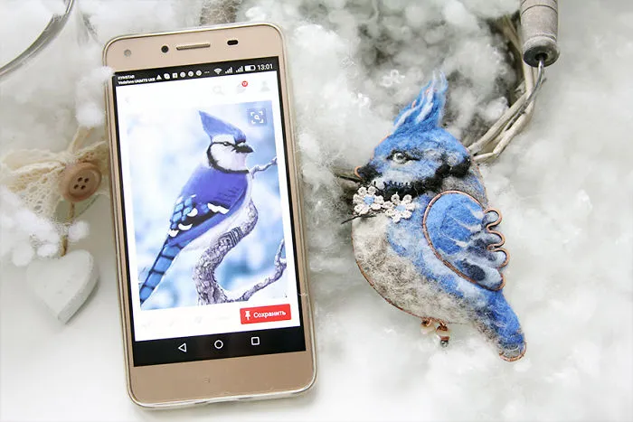 I Use Pictures Of Actual Birds To Felt Brooches With Character