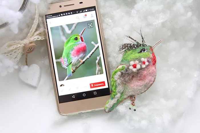 I Use Pictures Of Actual Birds To Felt Brooches With Character
