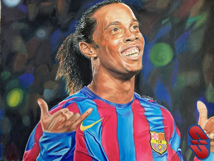 Ronaldinho.. The Magician, The Legend! Stepwise Color Pencil Drawing Progress..
