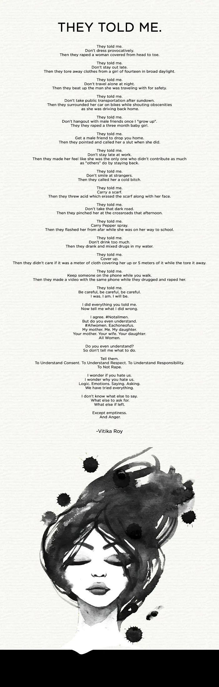 "They Told Me." The World From The Perspective Of A Woman.