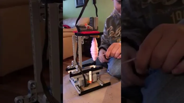 Genius Kid Constructs Lego Yarn Ball Winder For His Mom!