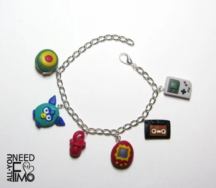 I Made These Bracelet Charms Out Of Polymer Clay! They Remind Me Of 90's ♥