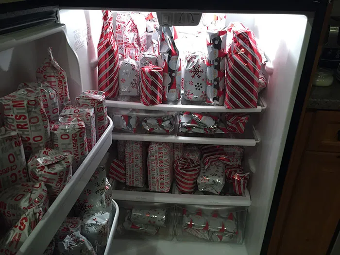 My Fiancé And I Wrapped All Of The Contents Of His Sister's Fridge