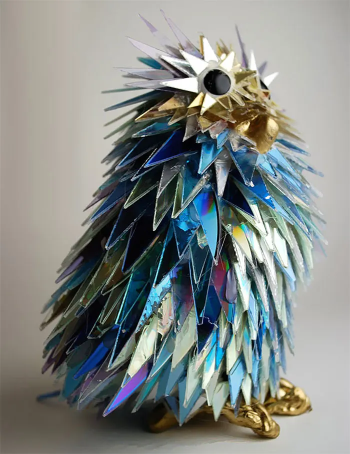 Artist Turns Old CDs Into Amazing Sculptures Instead Of Throwing Them Away