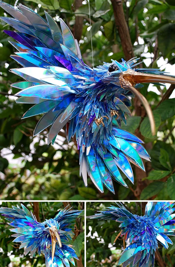Artist Turns Old CDs Into Amazing Sculptures Instead Of Throwing Them Away