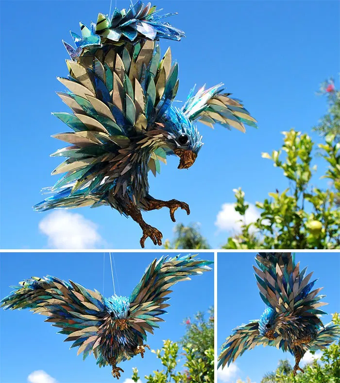 Artist Turns Old CDs Into Amazing Sculptures Instead Of Throwing Them Away