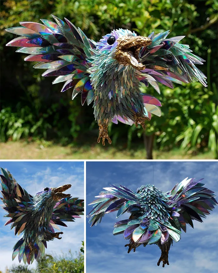 Artist Turns Old CDs Into Amazing Sculptures Instead Of Throwing Them Away