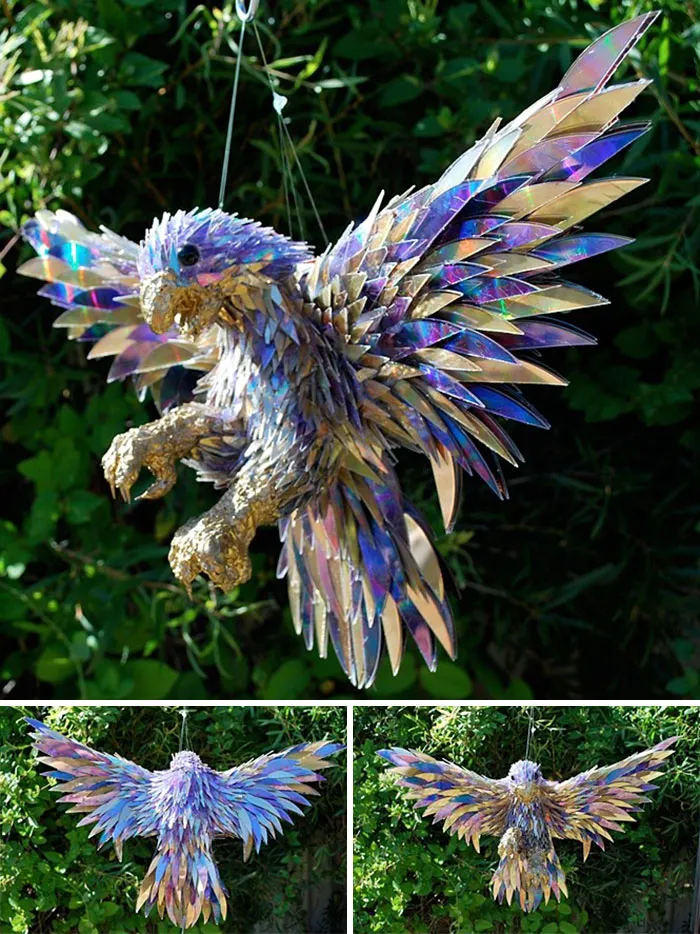 Artist Turns Old CDs Into Amazing Sculptures Instead Of Throwing Them Away