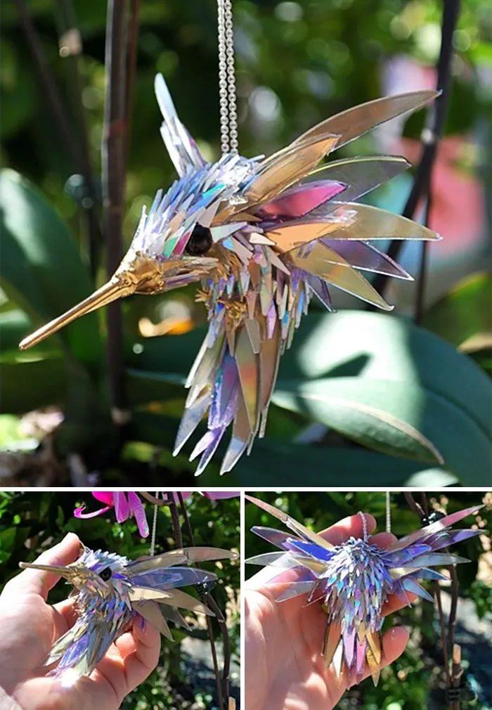 Artist Turns Old CDs Into Amazing Sculptures Instead Of Throwing Them Away