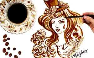 Amazing Art Effects When Painting With Coffee