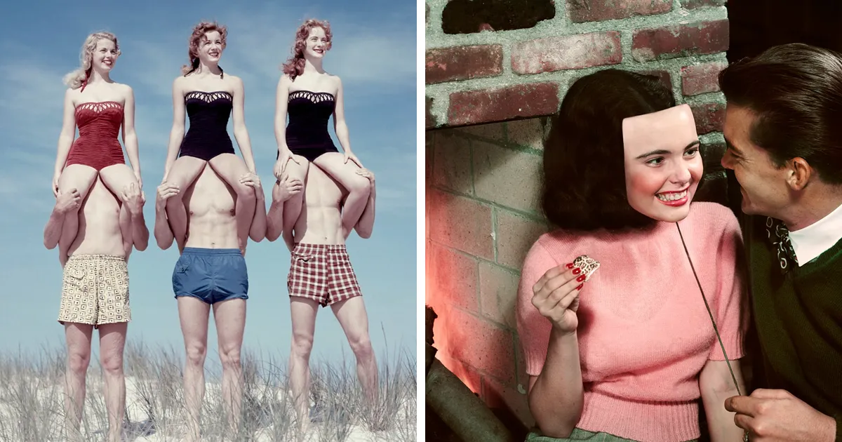 Esta artista polaca les da un giro incómodo y surreal a fotos americanas vintage