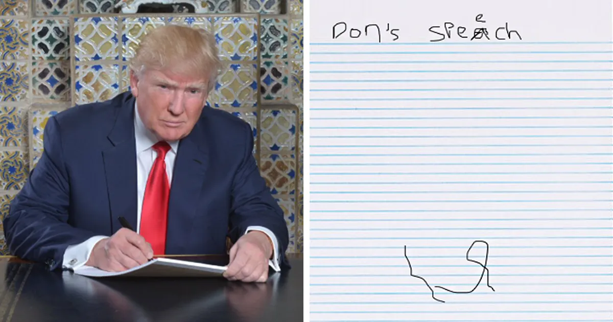 Trump tuitea una foto suya "escribiendo" su discurso inaugural e internet responde sin piedad