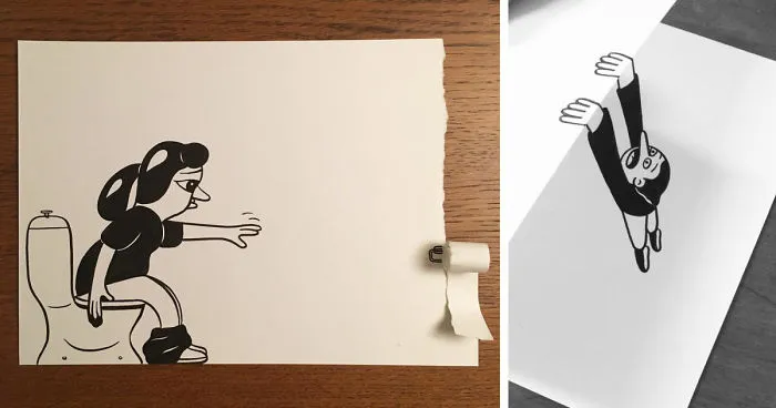 Illustrator Uses Clever 3D Tricks To Bring His Cartoons To Life