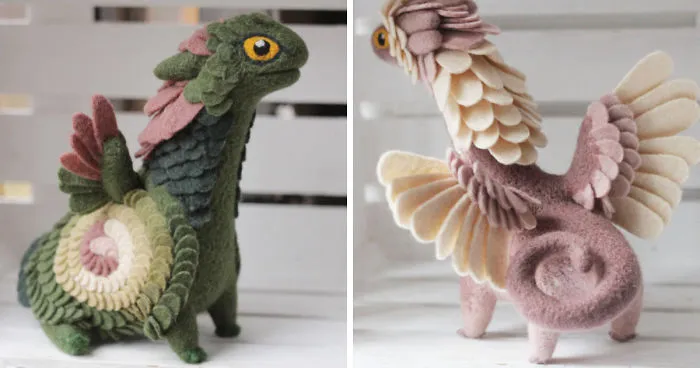 Felt Dragons By Russian Artist Alena Bobrova