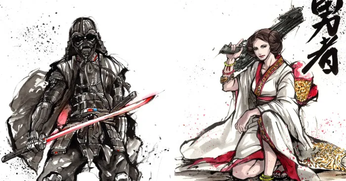 Star Wars Characters Illustrated As Japanese Warriors