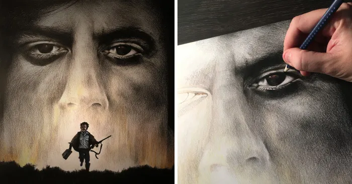 It Took Me 8 Hours To Draw A "No Country For Old Men" Poster