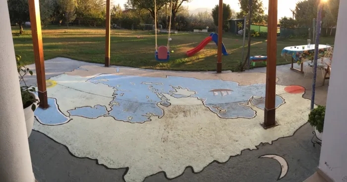 I Painted A Huge Map On My Courtyard