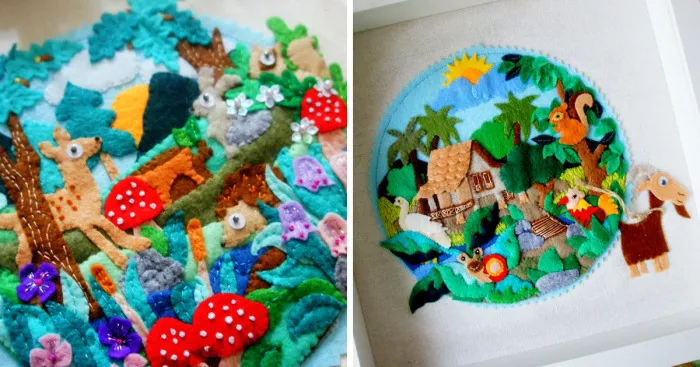 I Layer Up Hundreds Of Felt Pieces To Create These "Felt Paintings"