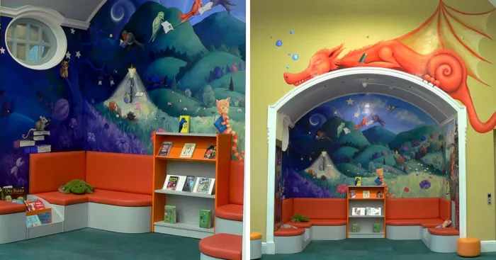 I Transformed An Alcove In The Library Into The Inside Of A Children's Book