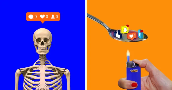 Australian Artist Creates Colourful Collages That Poke Fun At Our Addiction With Social Media