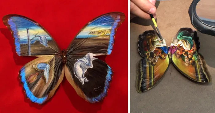 Artist Paints On Real Butterflies Wings