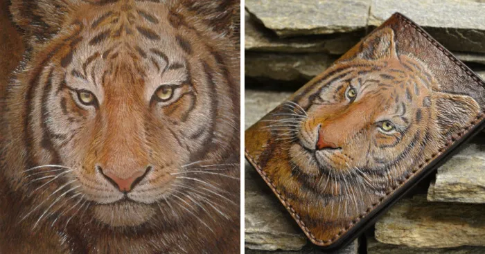 We Made This Passport Cover With A Tiger On It