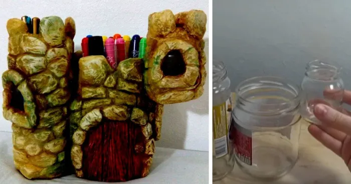 We Made A Castle Organizer From Old Jars And Clay