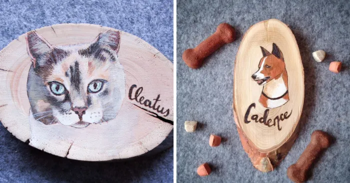 I Mix Wood-Burning Technique With Acrylic Painting To Make Pet Portraits