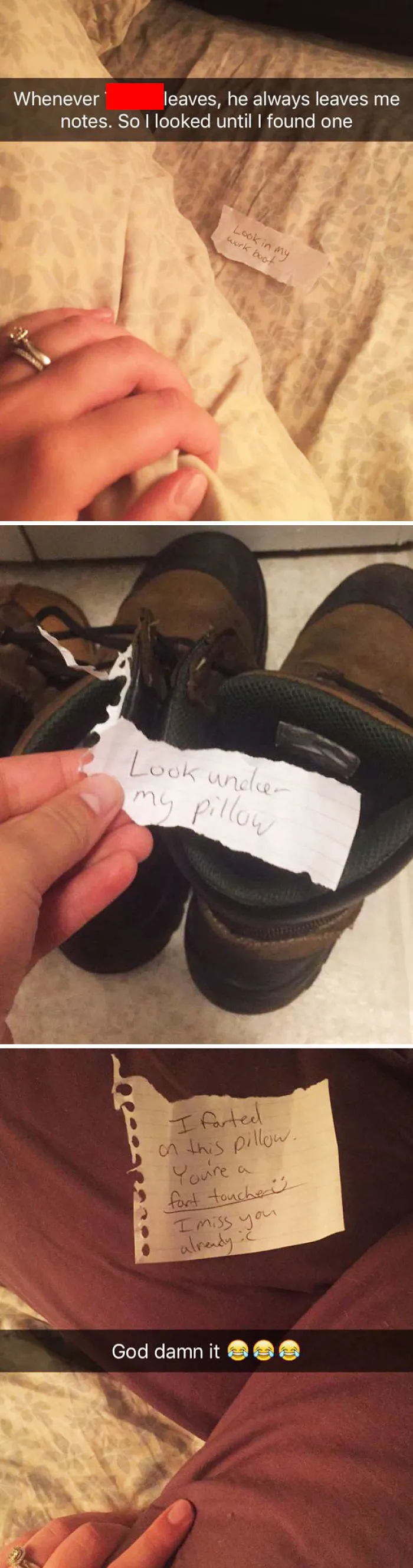 My Husband Always Leaves Me Notes When He Has To Leave Town For Work