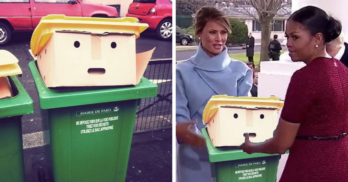 Este cubo de basura que parece Donald Trump inspira la MAYOR batalla de Photoshop