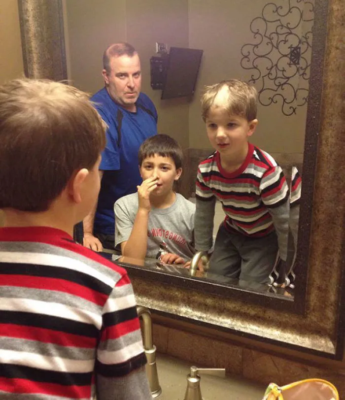 He Wanted A Mohawk. He Used "Daddy's Brush" Aka Clippers