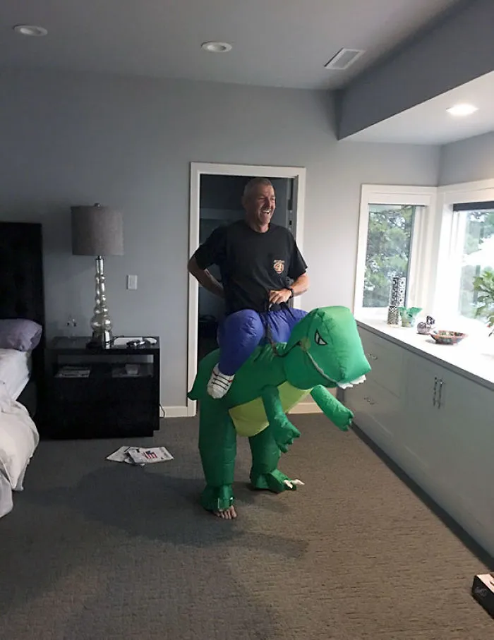 My Dad Thought He Was Home Alone. I Had To See Why He Was Laughing So Hard